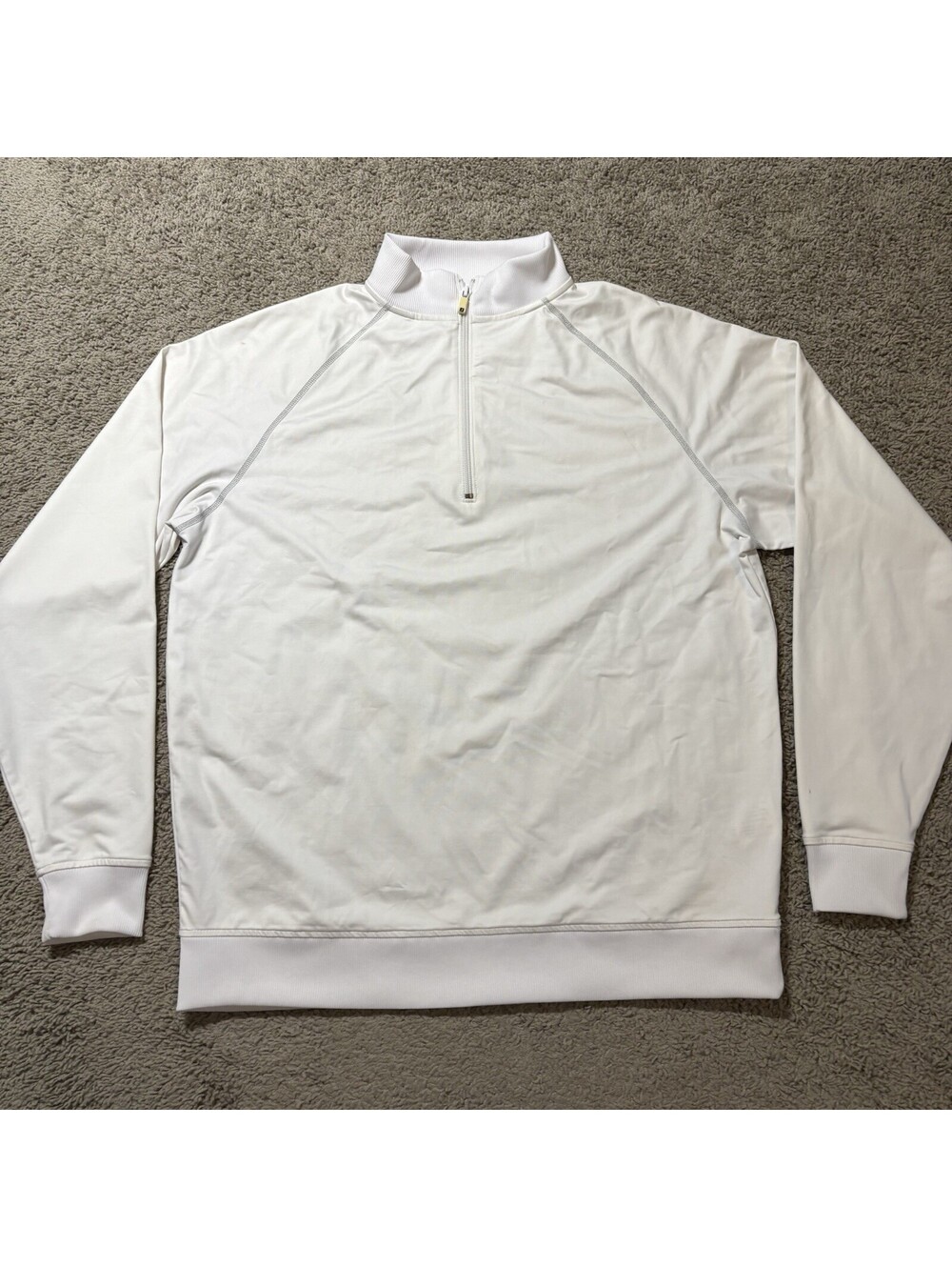 FootJoy FJ Performance 1/4 Zip Golf Pullover Mens Large White Long Sleeve Jacket
